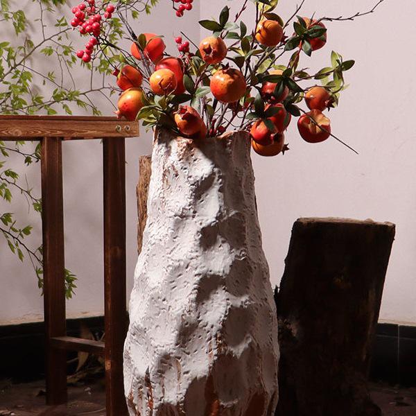 Minimalist Japanese Andromeda Vase: Ceramic Floor Container for Living Room Flowers, Hydroponic Arrangements, and Entrance Decorations.