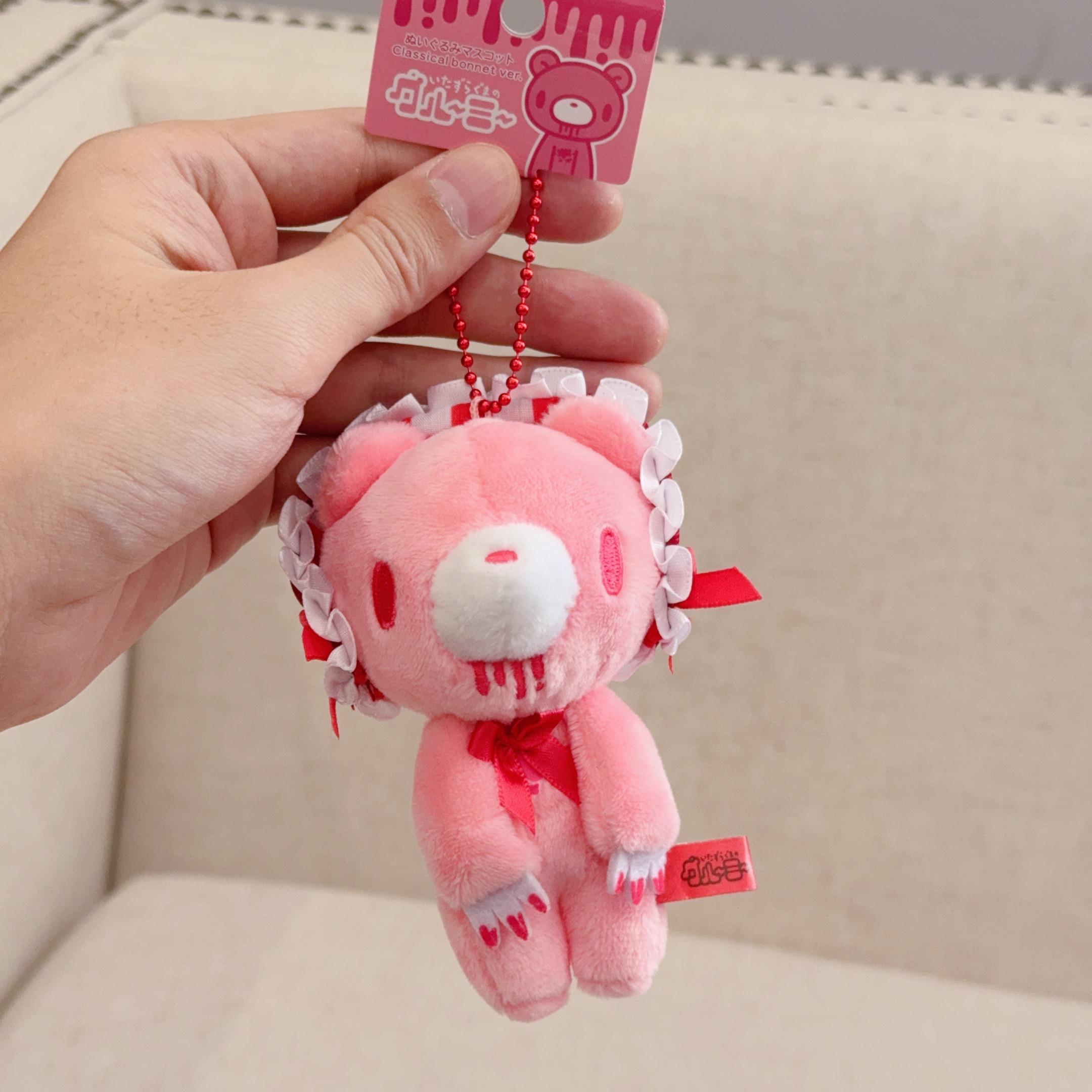 Gloomy Bear 12cm Bloedroze Kant Pluche Speelgoed Stijl Schattige En Griezelige Pop Voor Tas Hanger Sleutelhanger Verzamelaars Cadeau