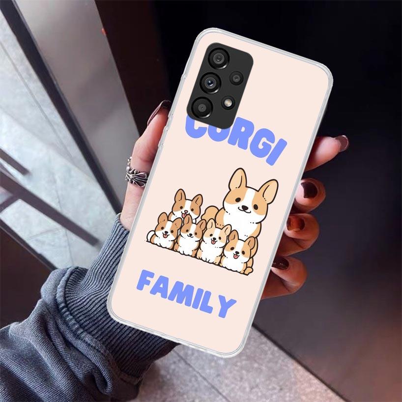 Cartoon Corgi Cute Dog Phone Case for Samsung Galaxy A15 A25 A35 A55 A14 A24 A34 A54 A13 A23 A33 A53 A12 A22 A32 A52 A05S A04S A