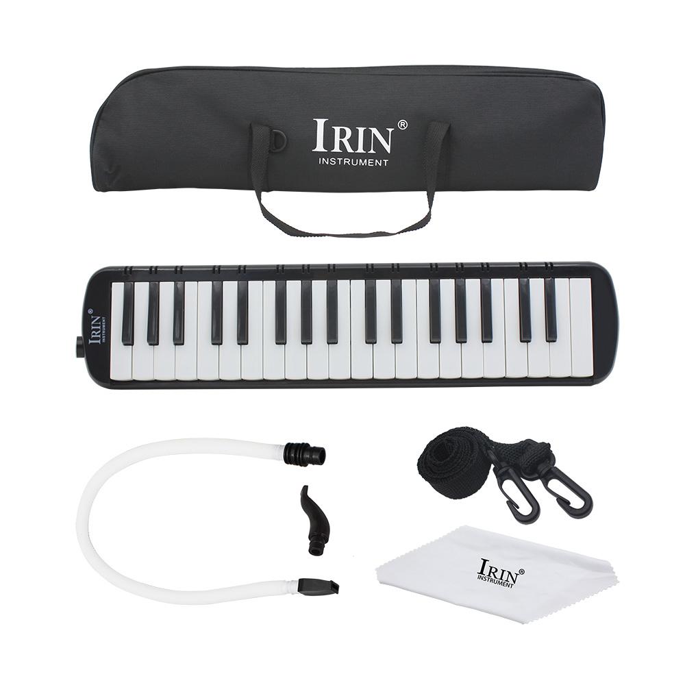IRIN 37 Keys Melodica Piano Keyboard Style Instrument Harmonica Mouth Organ With Carrying Bag Mouthpiece Enlightenment Tools чёрный