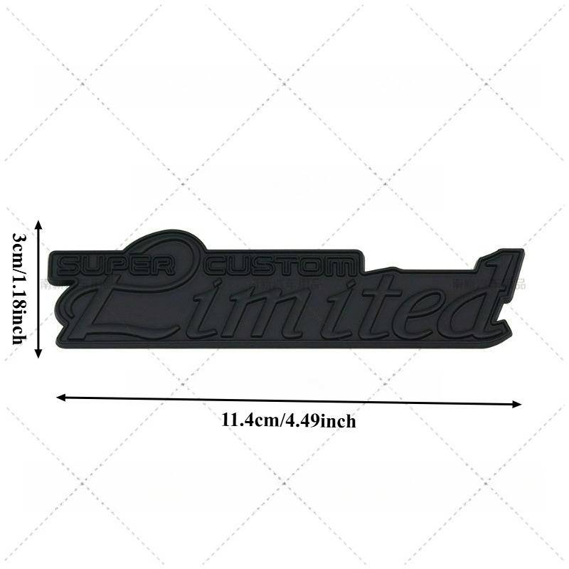 

3D Metal SUPER CUSTOM Limited Car Badge Sticker Side Fender Rear Trunk Emblem Decal 8