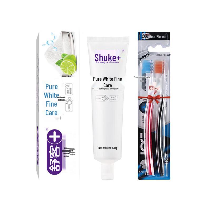 Shuke Baking Soda Whitening Toothpaste with Toothbrushes
