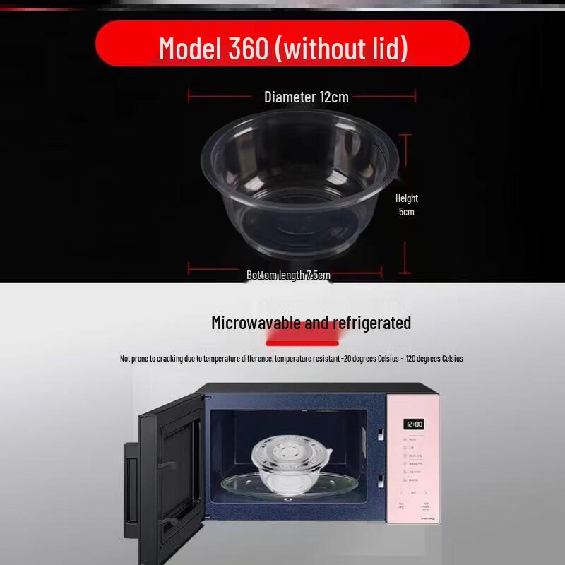 Round Disposable Plastic Bowls with Lids