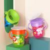 Baby Sip Cup with 360Degree Rotating Lid Portable Easy Grip Handle Leakproof Cup Learning Drink Water Bottle