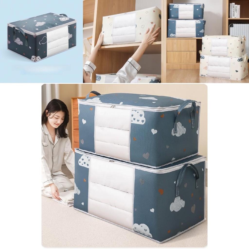 Cloud Heart Quilt Storage Bag With Clear For Bedroom Organizer And Travel Use