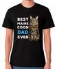 Best Maine Coon Dad Ever Funny Cat Lover Gift T-Shirt Pet Owner Father Tee