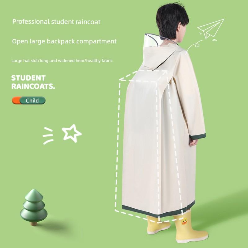 Children's Raincoat for Primary School Students, Boys and Girls, Full-Body Rainproof and Waterproof Poncho for School, Suitable for Older Children