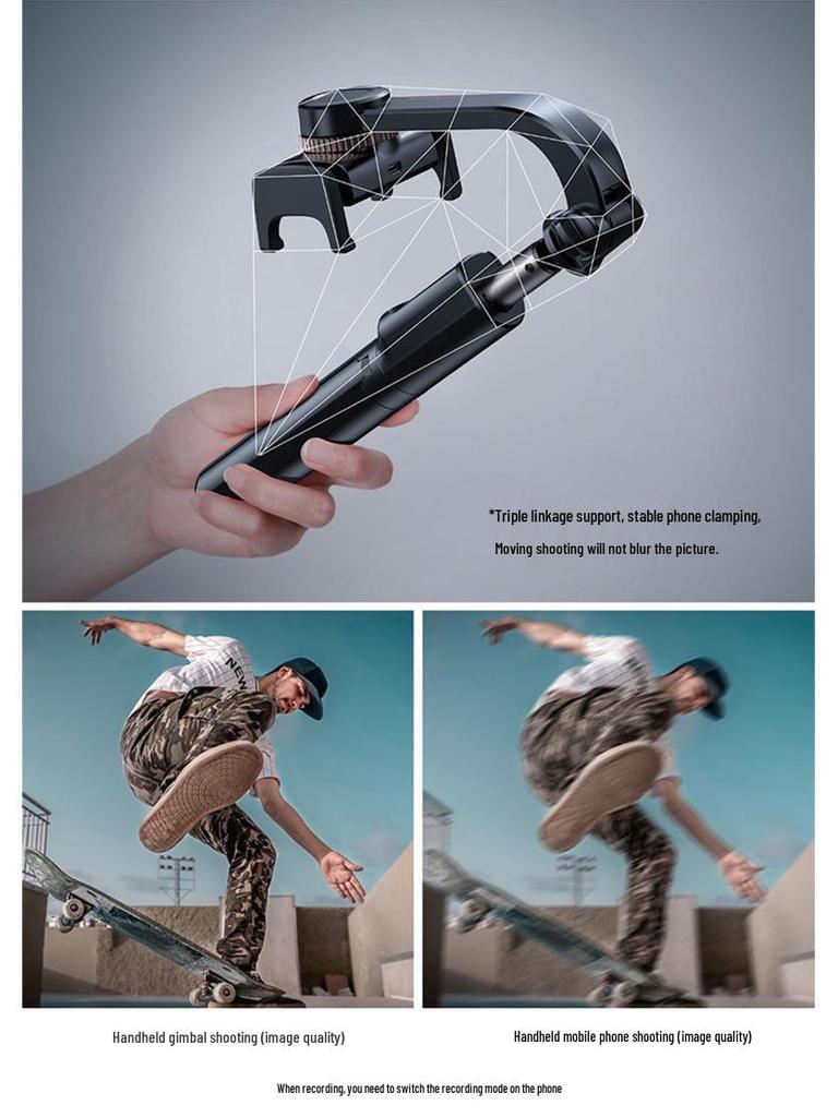 Handheld Multifunctional Mobile Gimbal Stabilizer and Selfie Stick with Tripod for Anti-Shake Live Streaming
