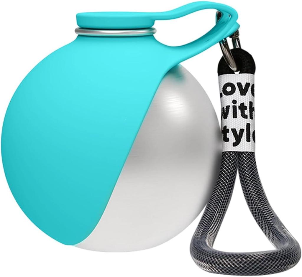 285ML Stainless Steel Small Dog Water Bottle Portable Puppy Travel Drinking Dispenser with Built In Bowl for Pets Outdoor