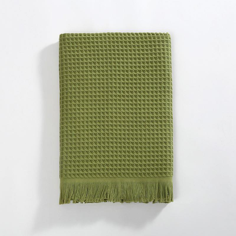 

Хлопковое банное полотенце Вафельное утолщенное впитывающее хлопковое банное полотенце для взрослых 90*180cm зелёный