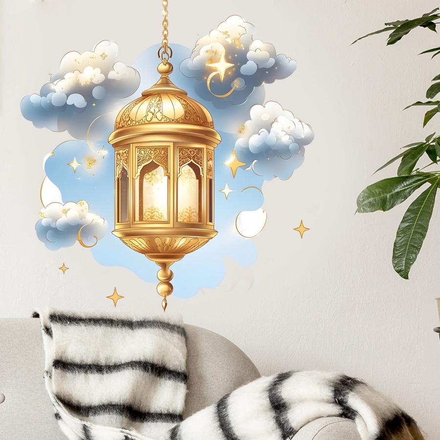 1pc Middle Eastern Ramadan decoration wall sticker Arab Eid al Fitr star chandelier sticker home store decoration sticker