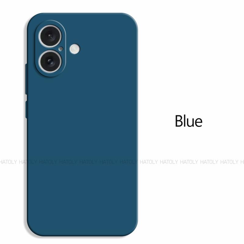 

Для iPhone 16 Чехол Для iPhone 16 Pro Max Чехол Оригинальный ТПУ Роскошный Ударопрочный Жидкий Силиконовый Защитный Чехол для Телефона iPhone 16 For iPhone 16 Pro синий