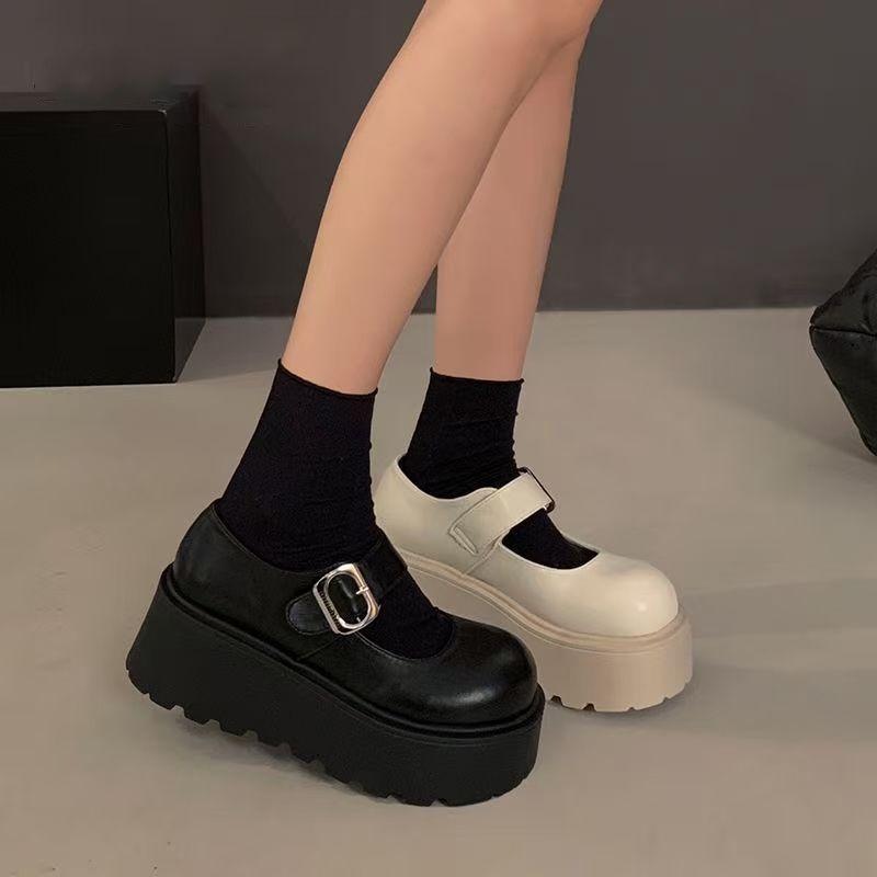 British Style All-inclusive Single Shoes Platform Heightening Women's Shoes 2025 Spring and Autumn New Internet Celebrities Small One-pedal Loafers
