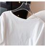 Damen Plus Size Rundhals Mittellanges Kurzarm Schlankmachendes T-Shirt (Größen 200/300/350 Jin)