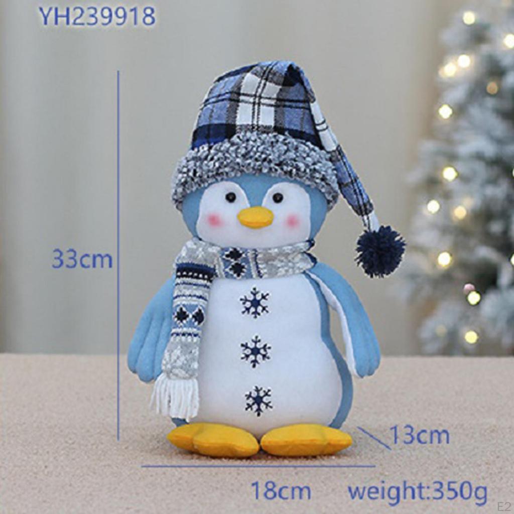 Christmas Doll Decoration Animal Figurine Crafts Desktop Ornament for Fireplace Bedroom Window