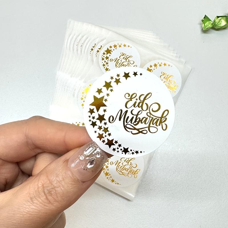 Eid Mubarak Stickers, Ramadan Mubarak Lable Sticker, Golden Foil Stickers