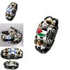 Israeli Palestinian Leather Bracelet European And American Punk Style Multilayered Beaded Bracelet