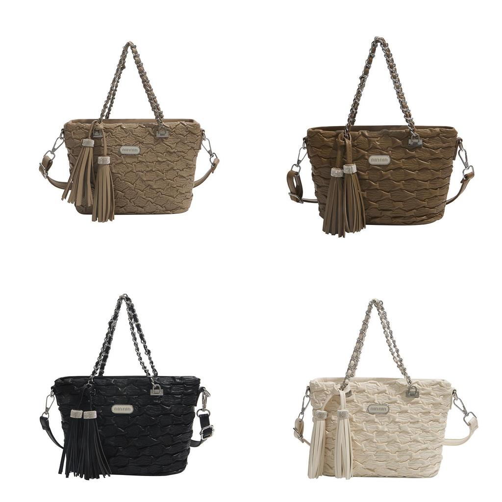 Pu Water Bucket Bag With Zipper Pocket For Daily Casual Women