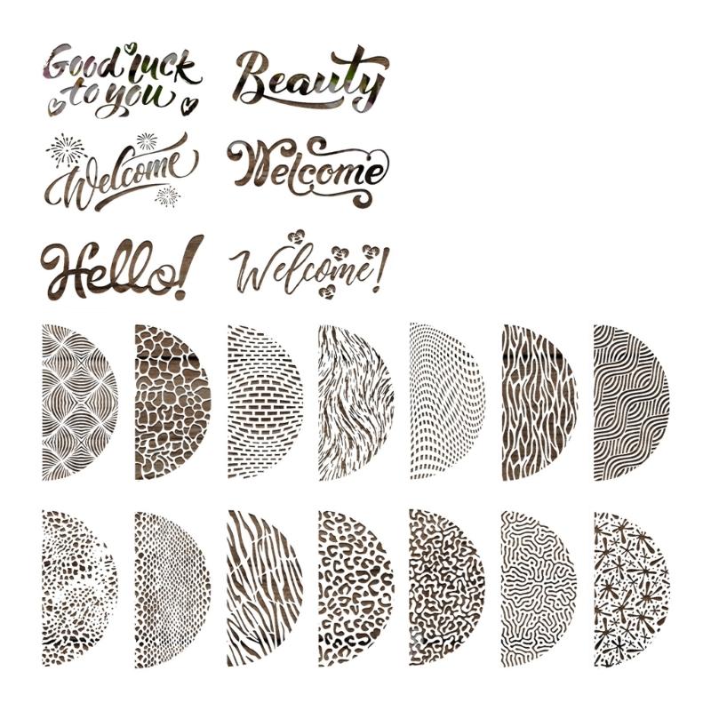 30Pcs Reusable Floral Templates 11.8x5.9in Plastic Drawing Stencils for Art Painting Card Making Wall Door Decoration
