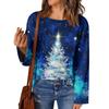 Women's Fashion Long Sleeve Christmas Snowman Snowflake Print Jacket Cardigan