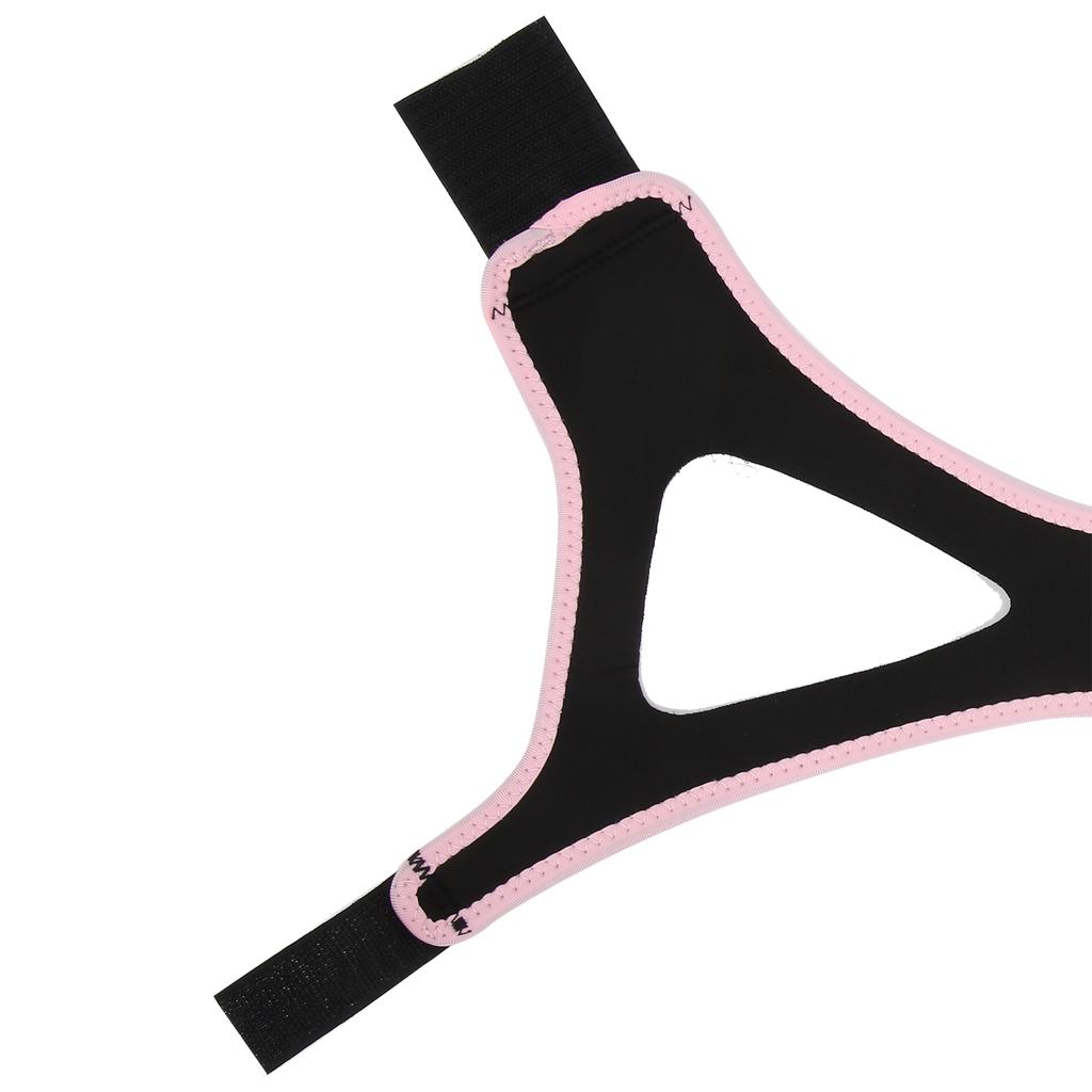 AntiSnoring Chin Strap Adjustable Breathable Stop Snoring Strap Jaw Support Belt(Black with Pink Edge )