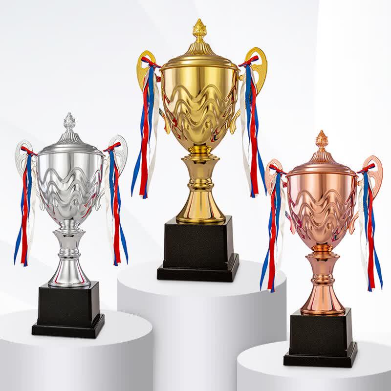 Four-Pillar Metal Sports Trophy