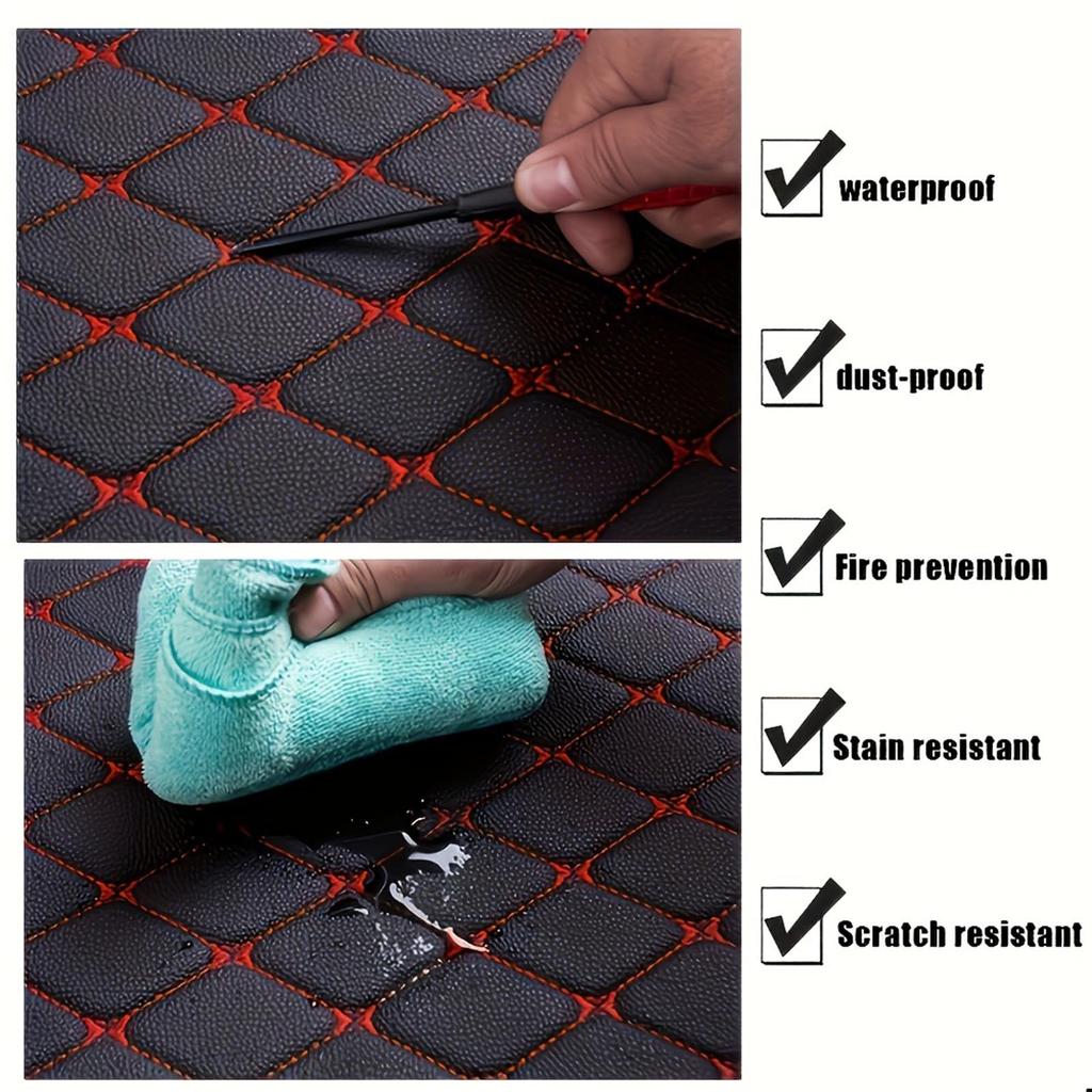 A Set Of Car Waterproof Universal Leather Foot Mats, Carpets, Car Floor Mats