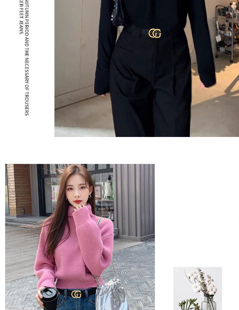 Dámský luxusní černý kožený pásek - Všestranný módní doplněk pro letní džíny