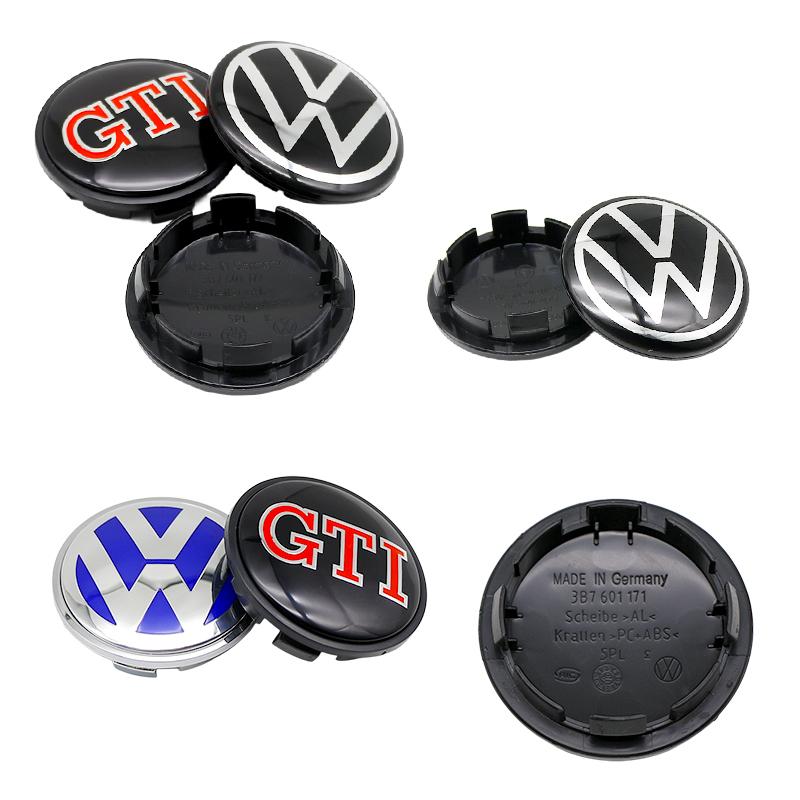 For VW 4pcs VW Wheel Center Hub Caps 56mm 65mm 70mm Wheel Cover For Touran Golf 4 5 6 7 Polo Passat B5 B6 B7 CC 3D Premium Plus Pro Kit