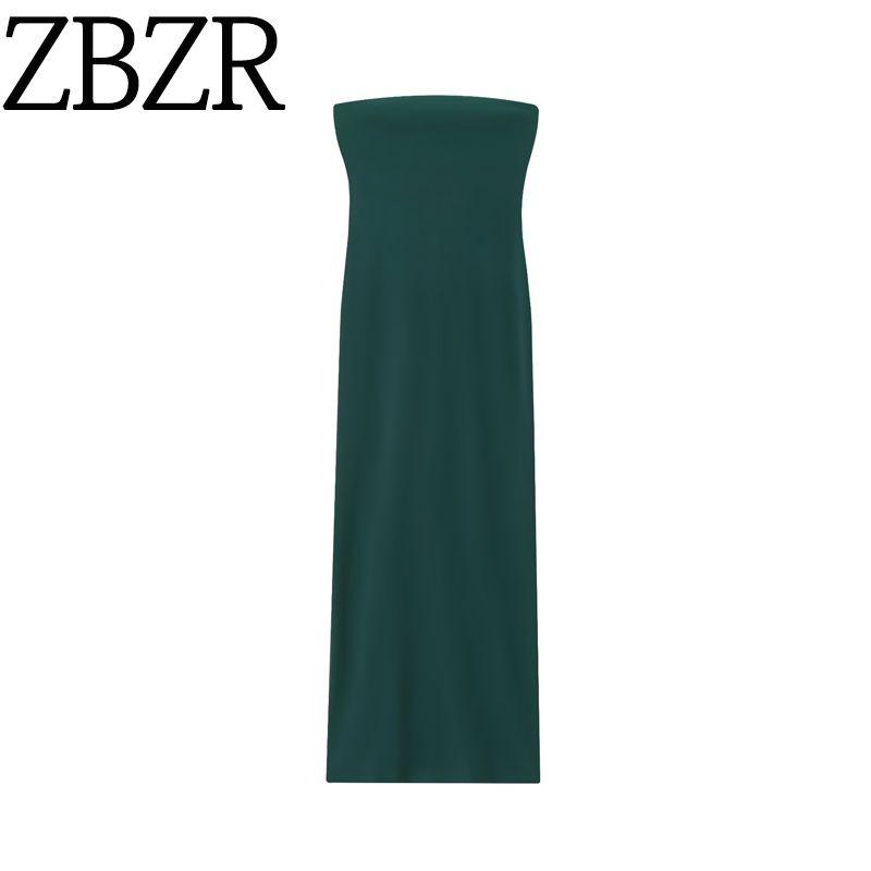Zbzr Spring New Women Clothes Western Style Slit Tube Top Sleeveless Sling Temperament Dress 1198454 500
