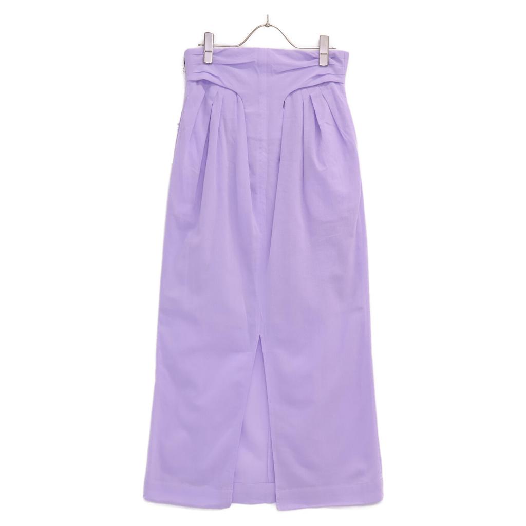 Mame Kurogouchi [/22Stainless Steel] MM22Stainless Steel SKO42 Crepe Hole High Waist Skirt 2 Light purpleUsed