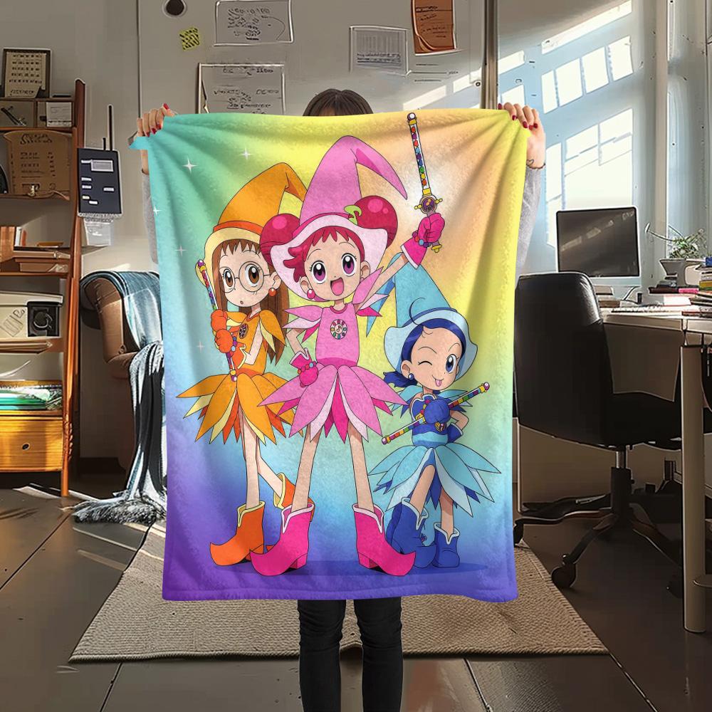 Ojamajo Doremi Flannel Blanket, High Quality Comfortable for All Seasons, Home Decor, Warmth and Comfort