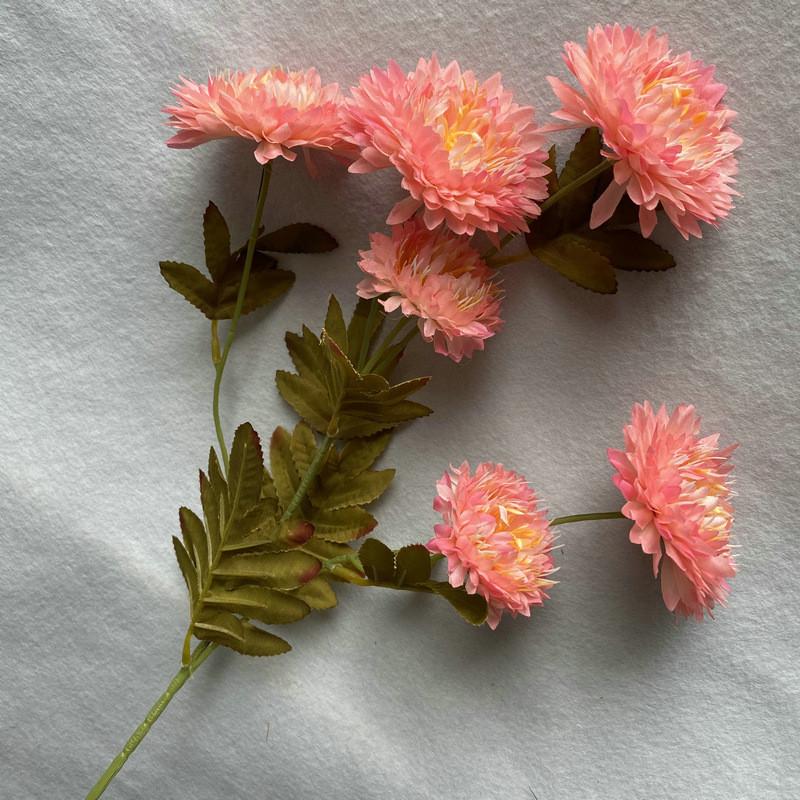 Realistic Silk Chrysanthemum Floral Stems For Banquet Hall Home Decoration