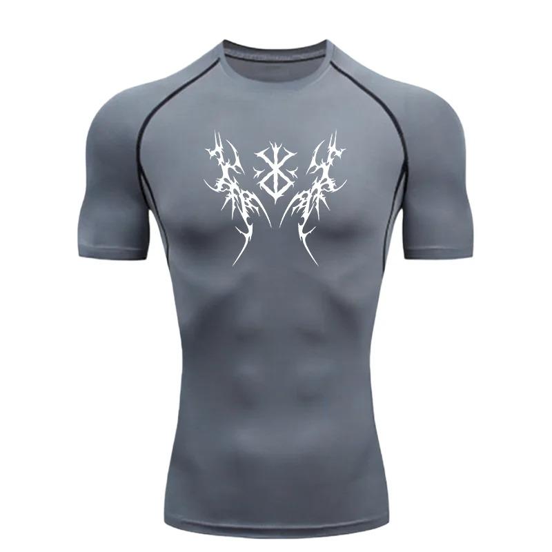 

Men Sport T-shirt Training Fitness Compression Fashion Workout Comfortable Stretchy Moisture-Wicking Loose Casual Tees Harajuku Top XXXL