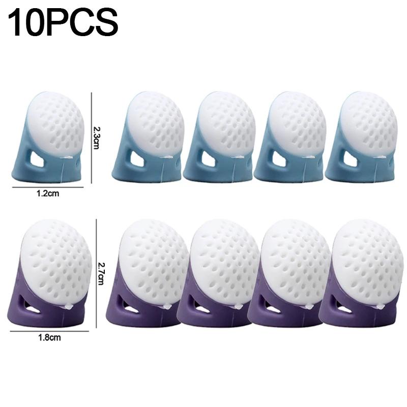 Sewing Thimbles Anti-slip Finger Cover Silicone Sewing Finger Tips Hollowed Protector Sleeve DIY Hand Cross-stitch Sewing Tools