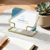 Business Card Holder Desktop Organizer Clear Acrylic 2-Tier Stand Perfect For Reception Office Meeting Room