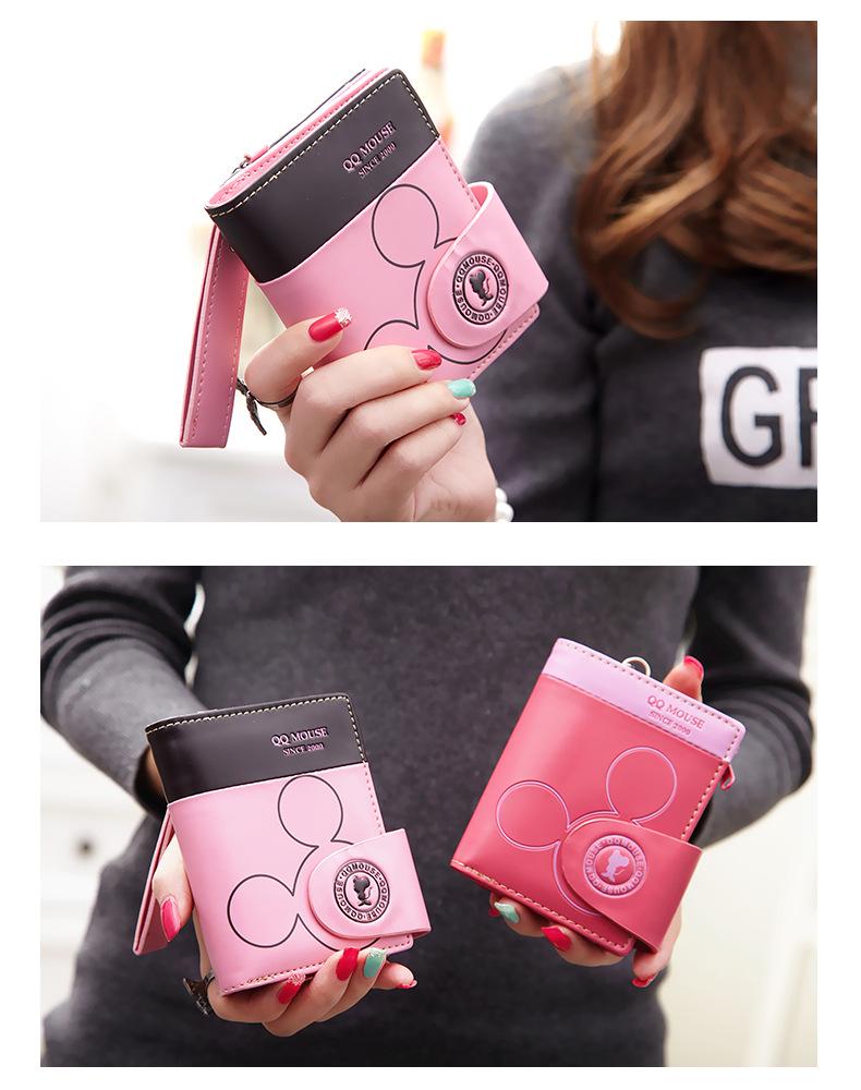 Trendy Women's Short Wallet: Cartoon Zipper Wristlet & Coin Purse