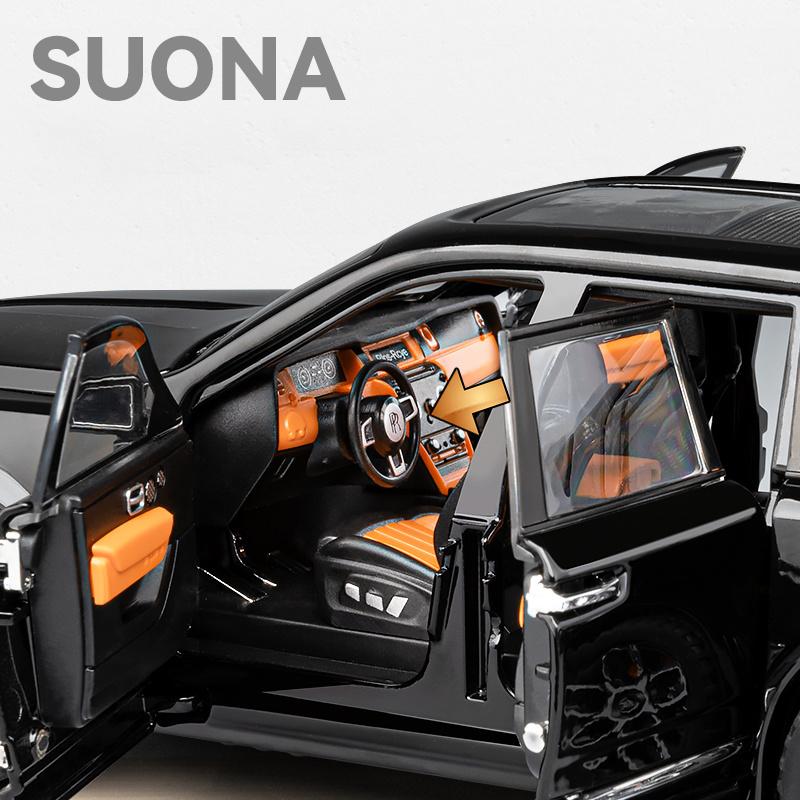 1/20 Rolls Royce SUV Cullinan Legering Lyxig Bilmodell Formgjuten Metallfordon Bilmodell Simulering Ljud och Ljus Leksak för Barn Gåva