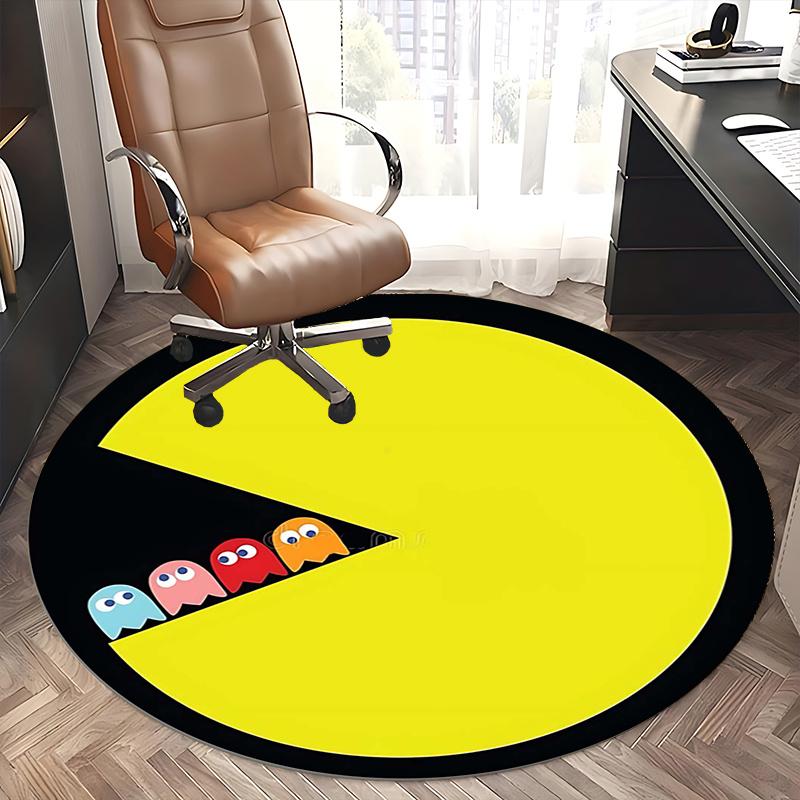 Pac Man,Ghosts Chair mat Round Rug Office carpet, Machine Washable, Non slip, Suitable for Living Rooms, Bedrooms