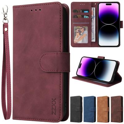 Brieftasche Zzxx magnetisch mit /Lanyard Flip Ledertasche für iPhone 14 Pro Max 13 Pro Max 12 Pro Max 11 Pro X Xr Xs Max 8 7 6 6s Plus