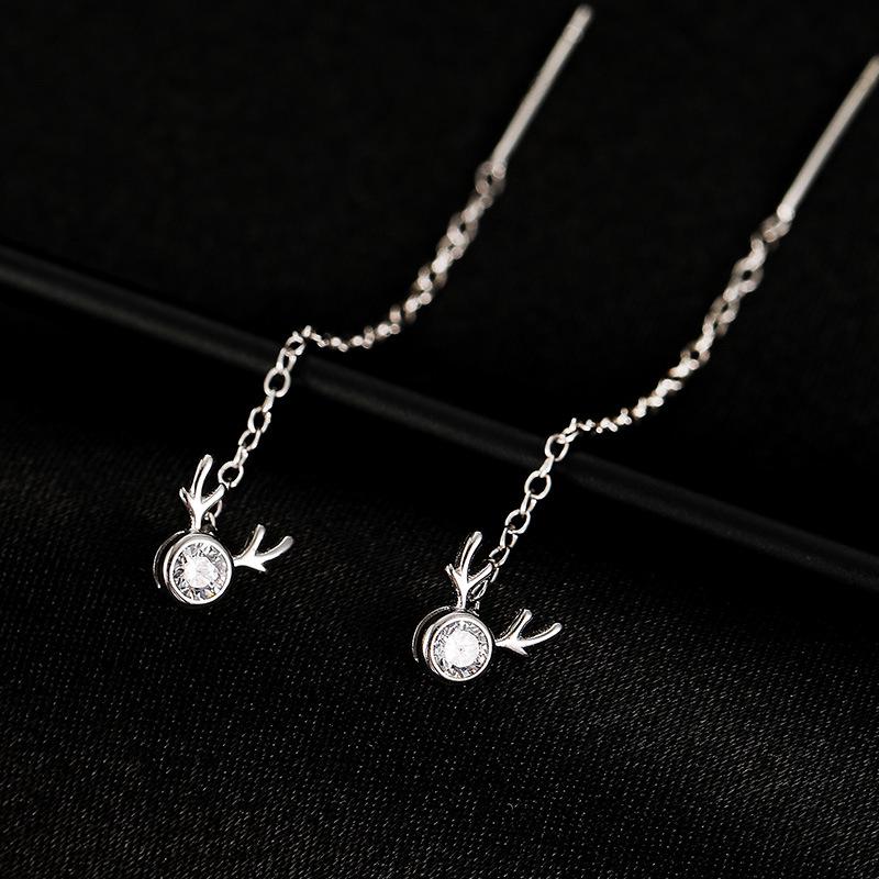 Náušnice s třásněmi Banyan Tree S925 Stříbro Paroh s vsazenými diamanty - Dámská vánoční edice.