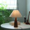 Solid Wood  Retro Fabric Desk Lamp Indoor Decor Atmosphere Bedroom Bedside  Living Room Tea Room Study Lamp