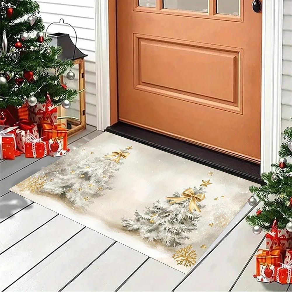 Weihnachtslebkuchen Willkommensmatte Winter Rutschfester Stil Universelle Feiertags-Fußmatte für Innen-Teppich Badezimmer, Vorder- und Hintertüren