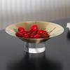 Round Fruit Platter High-legged Metal Pallet Fruit Tray Snack Bowl Desktop Storage Container Home Decoration Accessories
