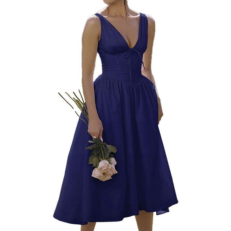 Printed Camisole Skirt2025 New European and American Women Clothes Backless Print Sling Sexy Dresses for Women