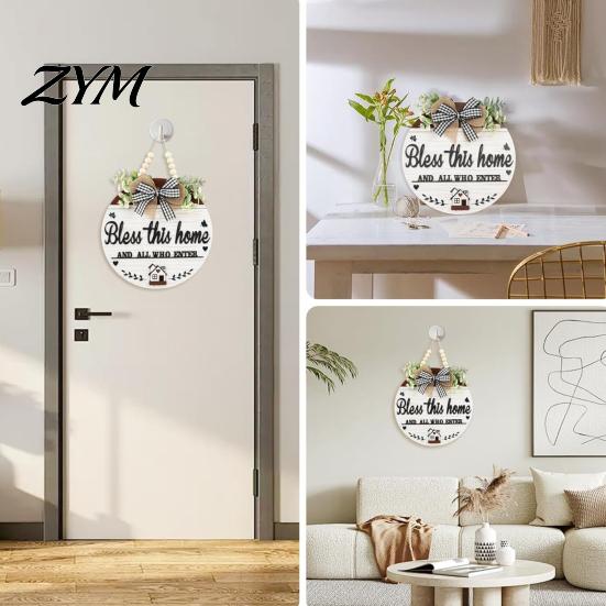 All Season Home Decorations Welcome Sign for Front Door Porch, Round Wooden Hanging Rustic Farmhouse Hanger Plaque, Hanger, Thoughtful Gifts Neighbors