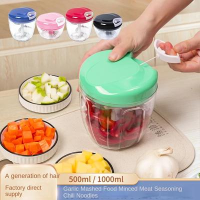 1000 ml Manueller Knoblauchschneider Presse Handhackmaschine für Gemüse Fleisch Küchenhelfer Stampfer Mahlwerk