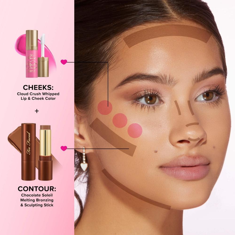 Too Faced Cloud Crush Whipped Lip   Cheek Blush 0.15 Oz 4.3 G Peach Blur Muted Coral