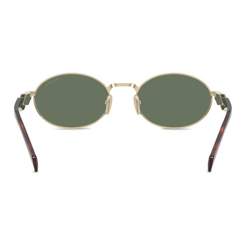 Prada Brand Logo Oval Sunglasses Women's Gold