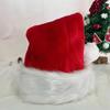 30x42cm Christmas Hat Santa Hat for Adults Unisex Red Velvet and White Brim Xmas Hat for New Year Festive Holiday Party Supplies